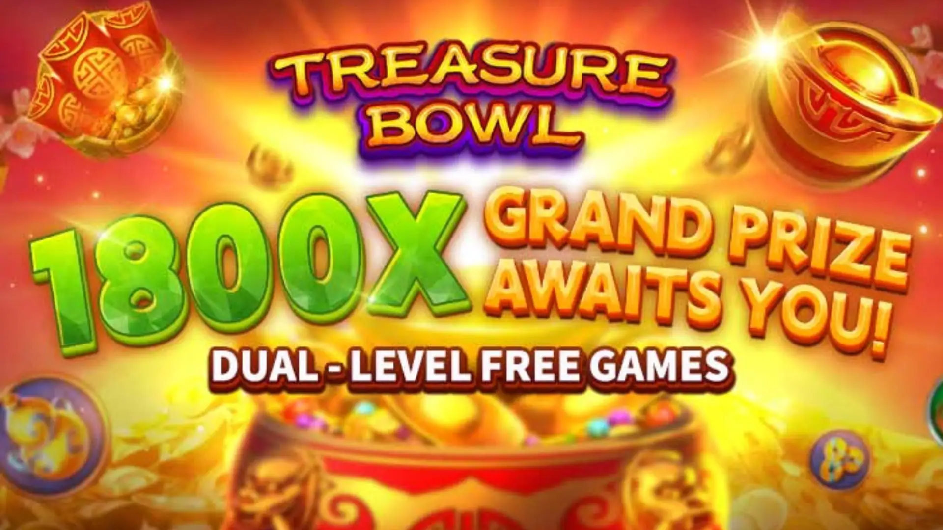 Multiplicadores Treasure Bowl 55cc - 7777x Máximo com Tigela Dourada